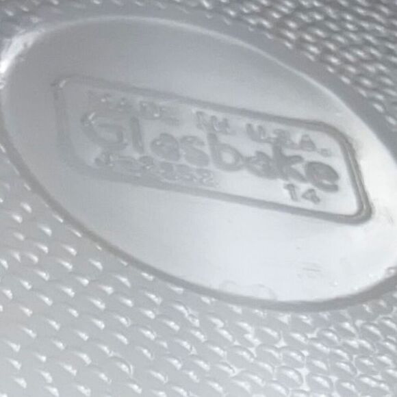 Vintage Milk Glass Fruit Pattern Glasbake Divided Casserole Dish Oval - Picture 5 of 5